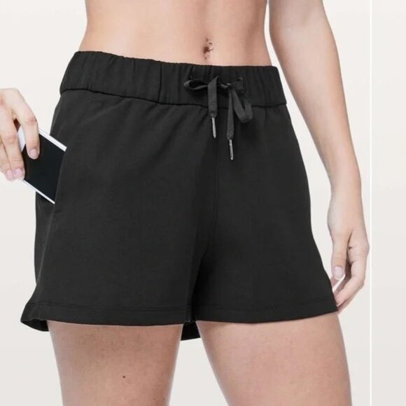 Lululemon Black On the Fly Shorts Running Activewear Women's 10 - Picture 1 of 9